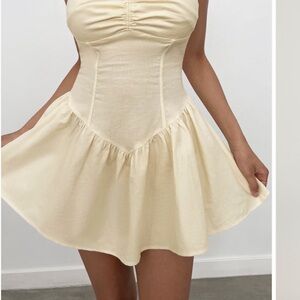 Elegant Cream Women's Dress